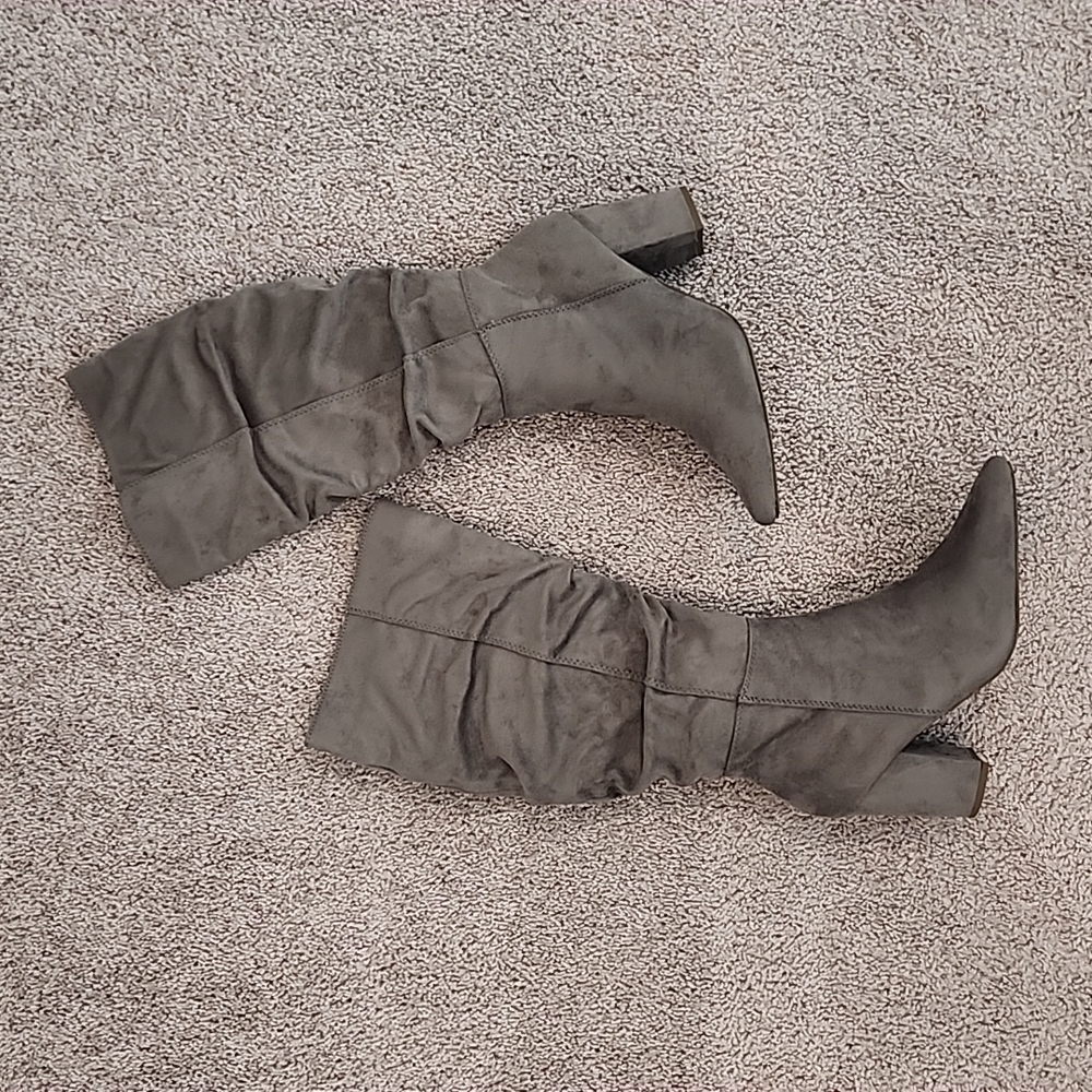 New In Box - JustFab - Hudson heeled boot, grey. Women's 10 - NEW